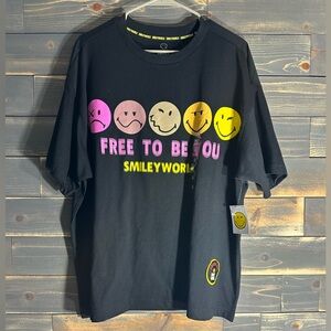 SmileyWorld Black Graphic Tee - Free to Be You